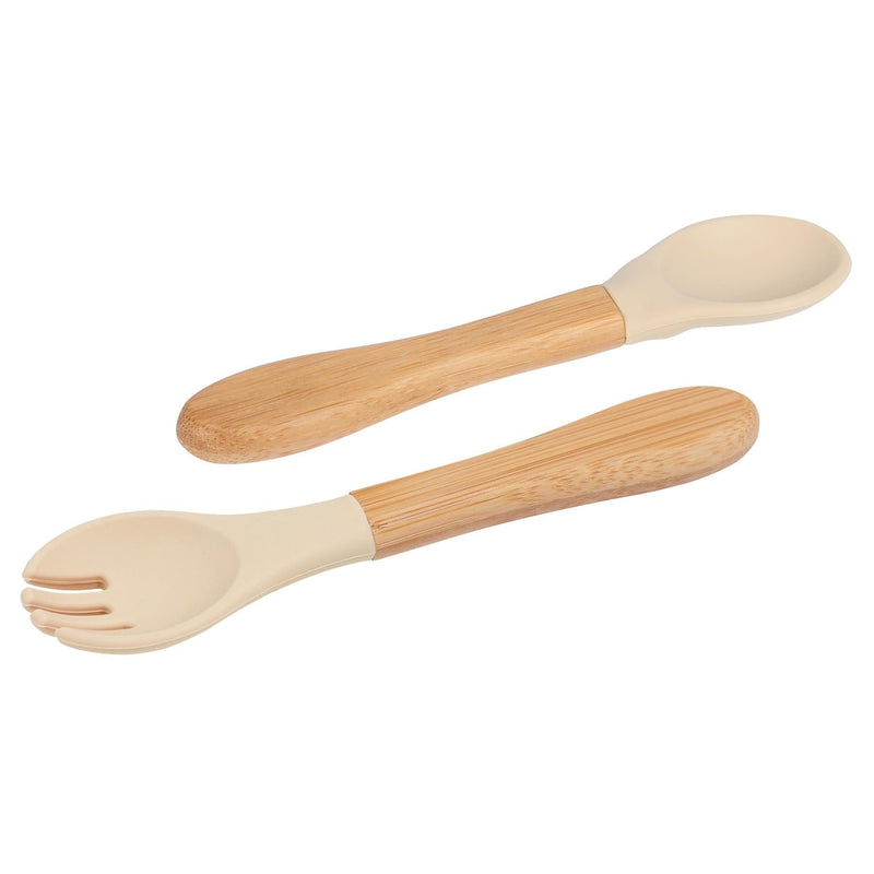 2pc Bamboo Baby Weaning Fork & Spoon Set - By Tiny Dining