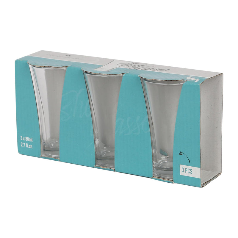 80ml Shot Glasses - Pack of 3 - By Excellent Houseware