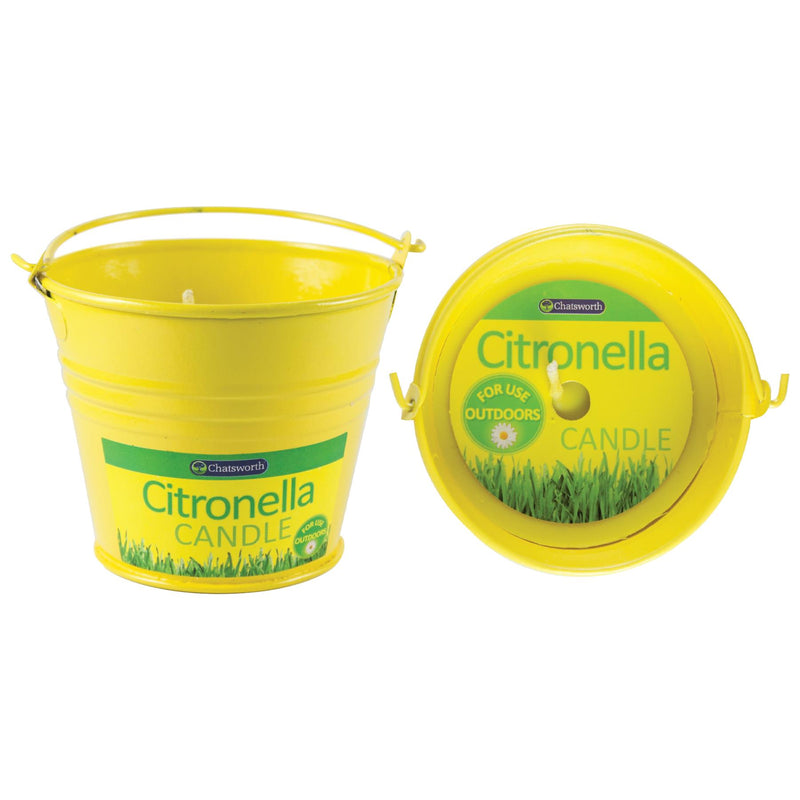 Outdoor Citronella Bucket Scented Candle - Yellow - By Chatsworth