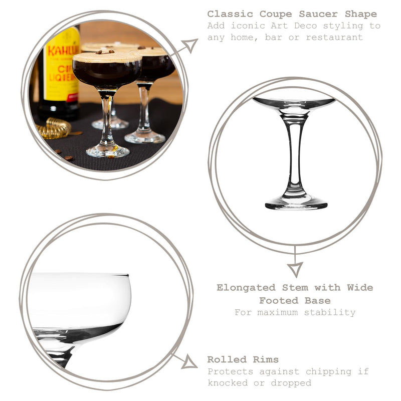 235ml Misket Espresso Martini Glasses - Pack of 12  - By LAV