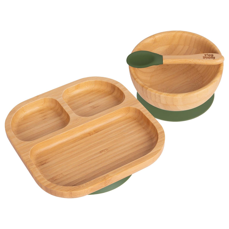 Square Divider Bamboo Suction Dinner Set