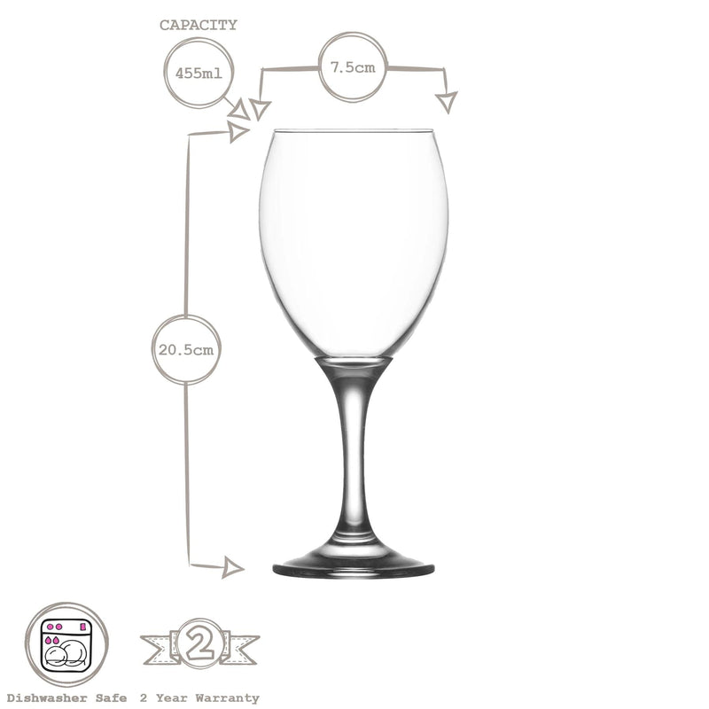 455ml Empire Red Wine Glasses - By Lav