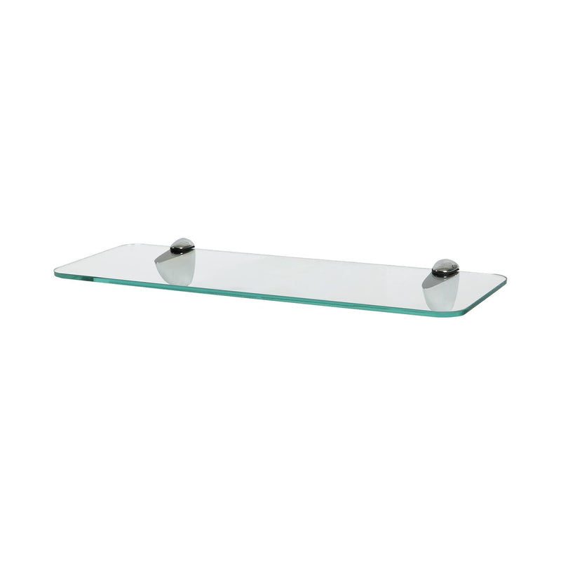 Rounded Floating Glass Bathroom Shelf - 40cm - By Harbour Housewares