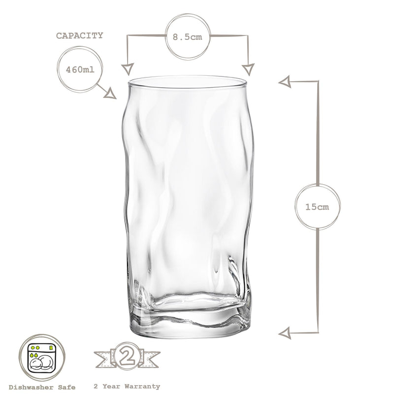 460ml Sorgente Tumbler Glasses - By Bormioli Rocco