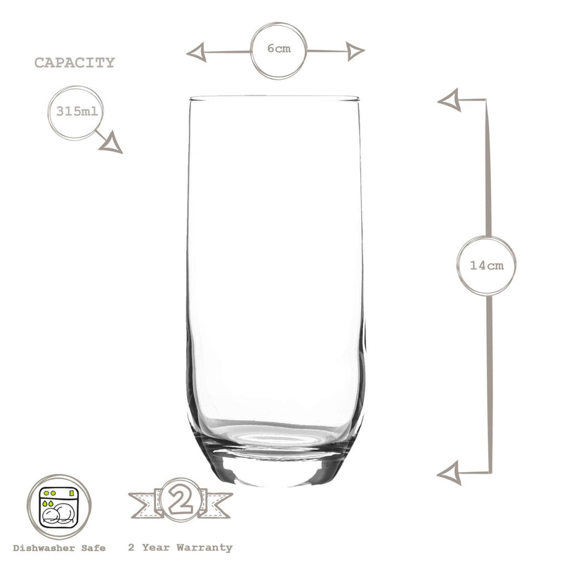 315ml Sude Highball Glasses - By Lav