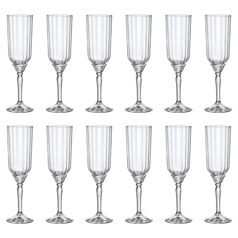 210ml Florian Champagne Flute Glasses - By Bormioli Rocco