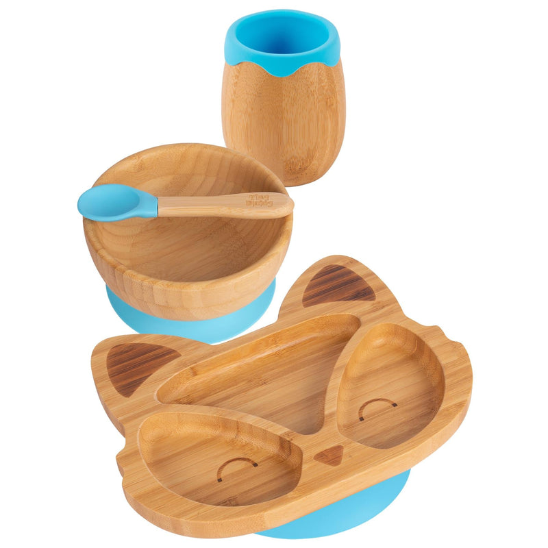 4pc Flynn the Fox Bamboo Suction toddler, baby and Children's Feeding Set