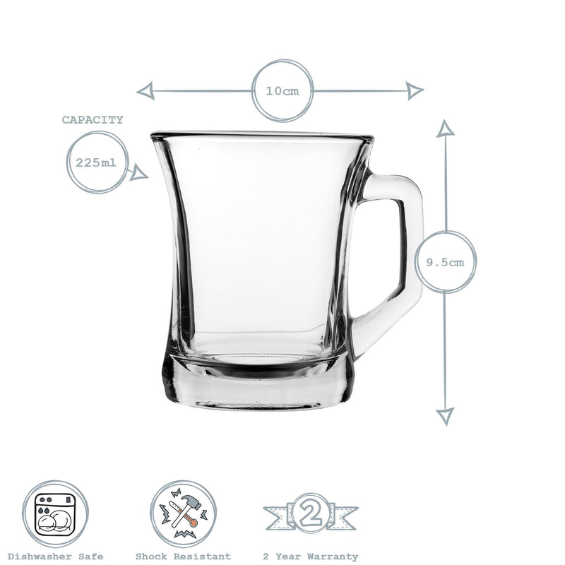 225ml Clear Zen+ Coffee Glasses - Pack of 12 - By LAV