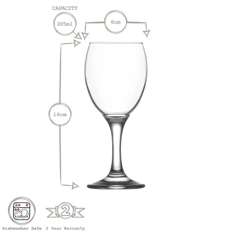 205ml Empire White Wine Glasses - By Lav