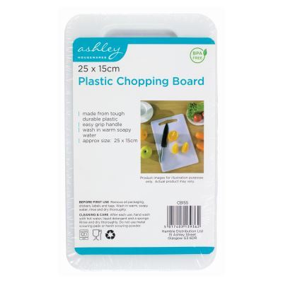 Plastic Chopping Board - White - By Ashley