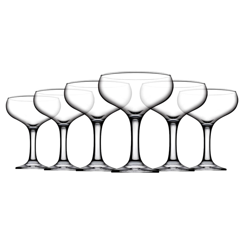 280ml Bistro Glass Champagne Saucers - By Pasabahce