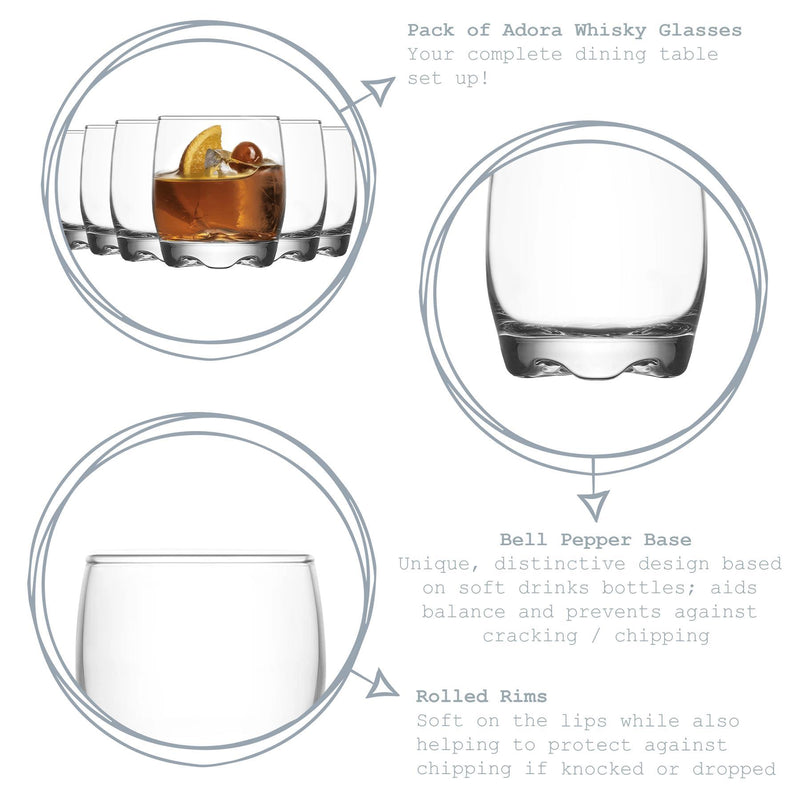 290ml Adora Whisky Glasses - Pack of 12 - By LAV