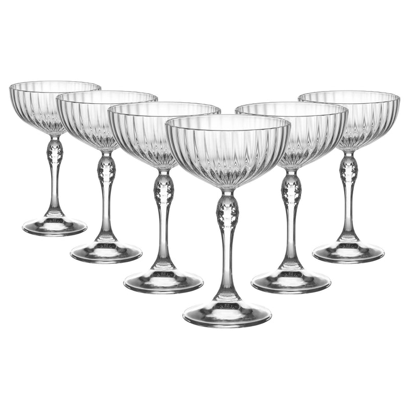 230ml America 20S Champagne Saucer Glasses - By Bormioli Rocco