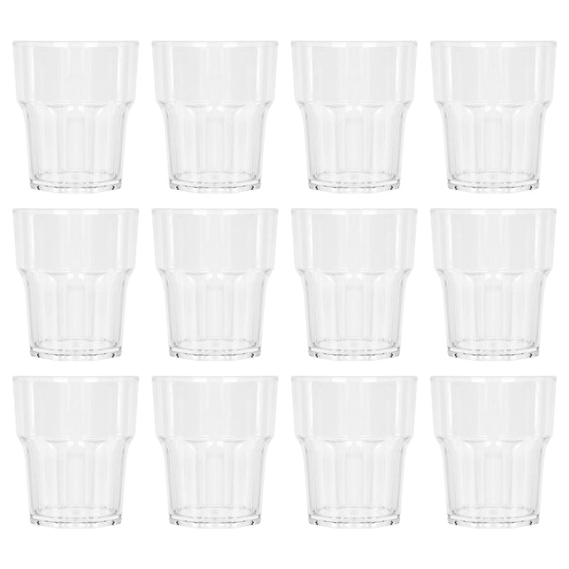 260ml Reusable Plastic Tumblers - Pack of 12 - By Argon Tableware