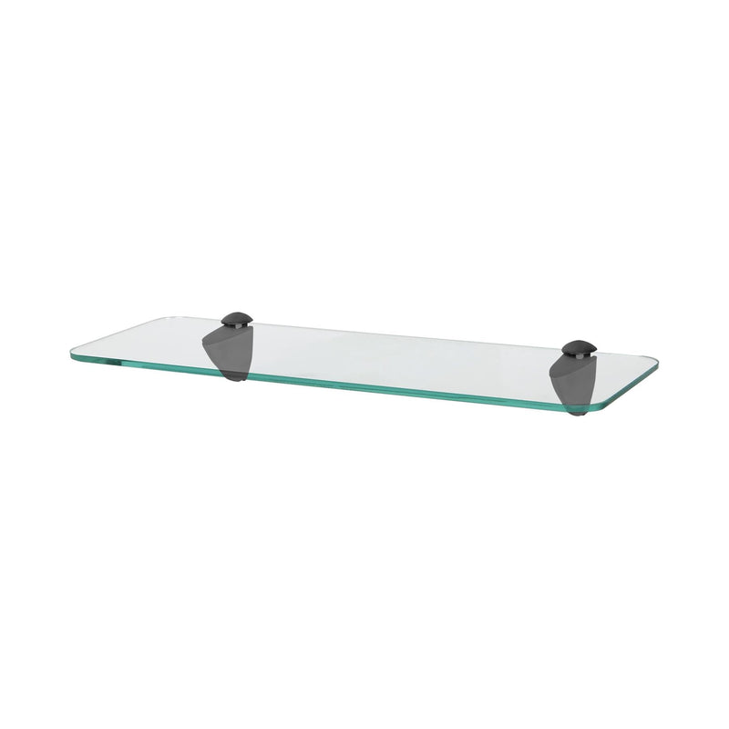 Rounded Floating Glass Bathroom Shelf - 40cm - By Harbour Housewares