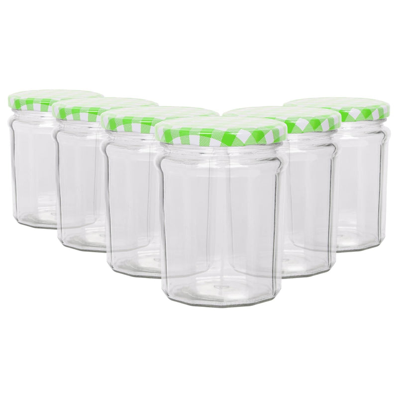 380ml Glass Jam Jars with Lids - Pack of 6 - By Argon Tableware