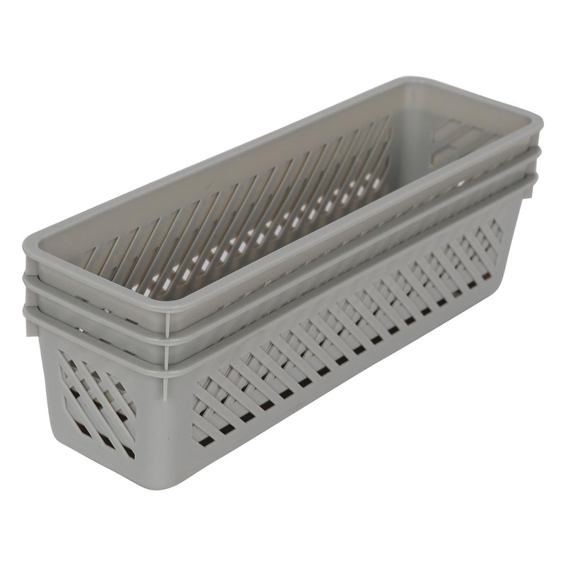 Plastic Storage Baskets - Grey - By Ashley