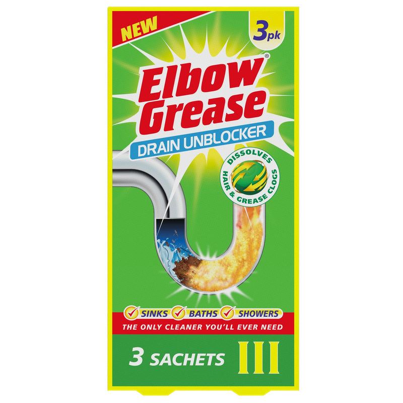 Drain Unblocker Sachets - 25g - Pack of 3 - By Elbow Grease