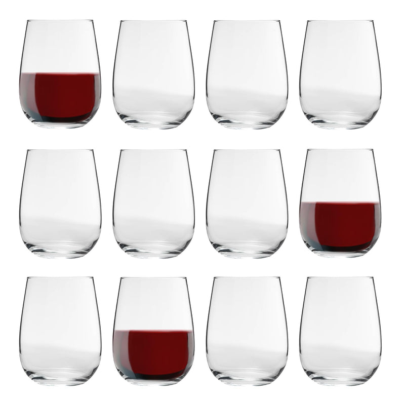 475ml Corto Stemless Wine Glasses - Pack of 12 - By Argon Tableware