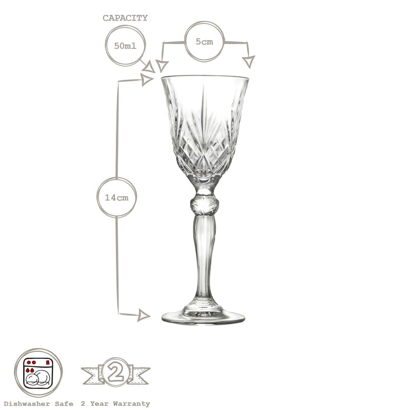 50ml Melodia Liqueur Glasses - Pack of 12 - By RCR Crystal