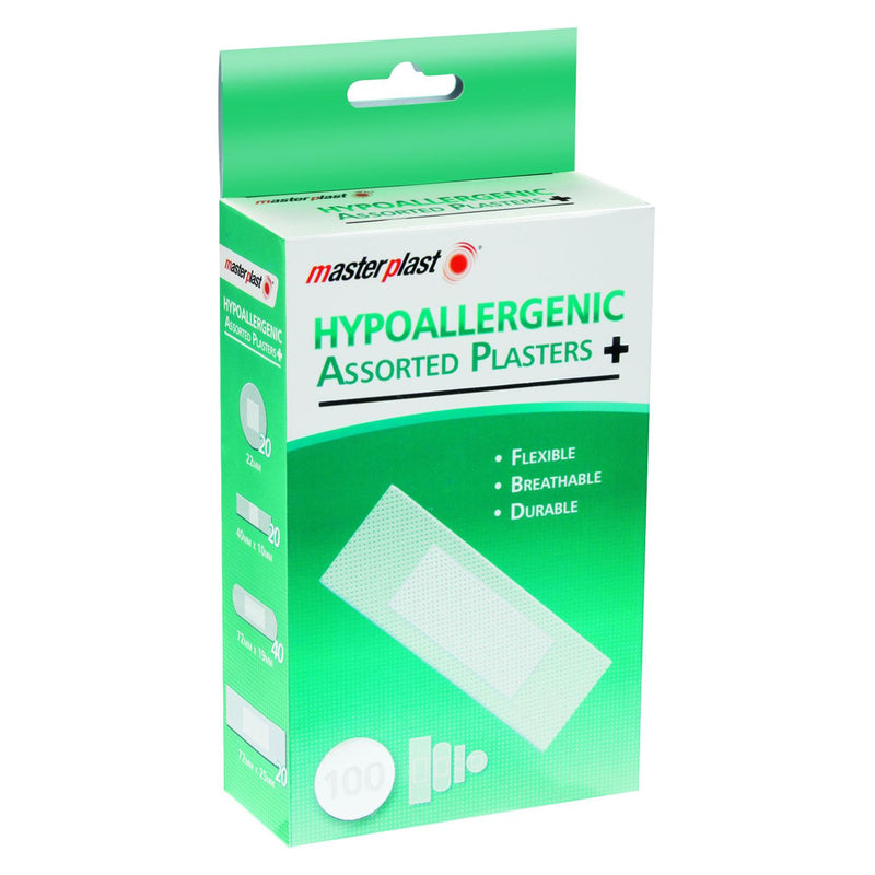 Assorted Hypoallergenic Plasters - Pack of 100 - By Masterplast