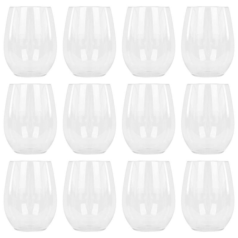 300ml Reusable Plastic Stemless Wine Glasses - By Argon Tableware