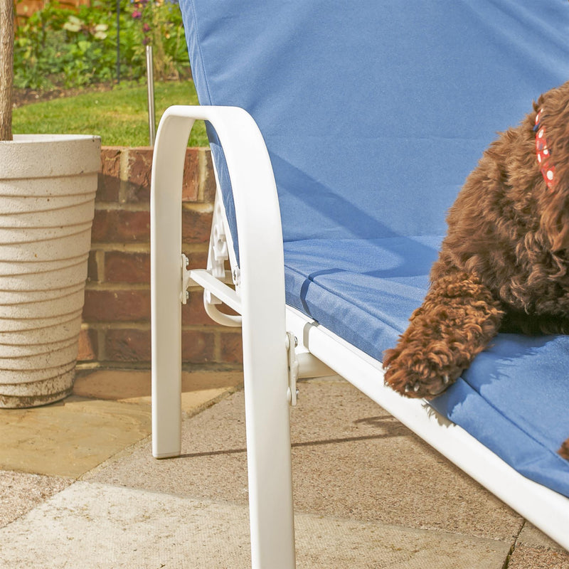 Sussex Sun Lounger & Cushion Set - White