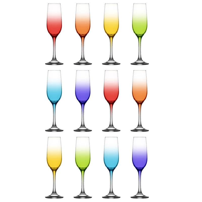 215ml Fame Full Colour Champagne Flute Glasses - By Lav