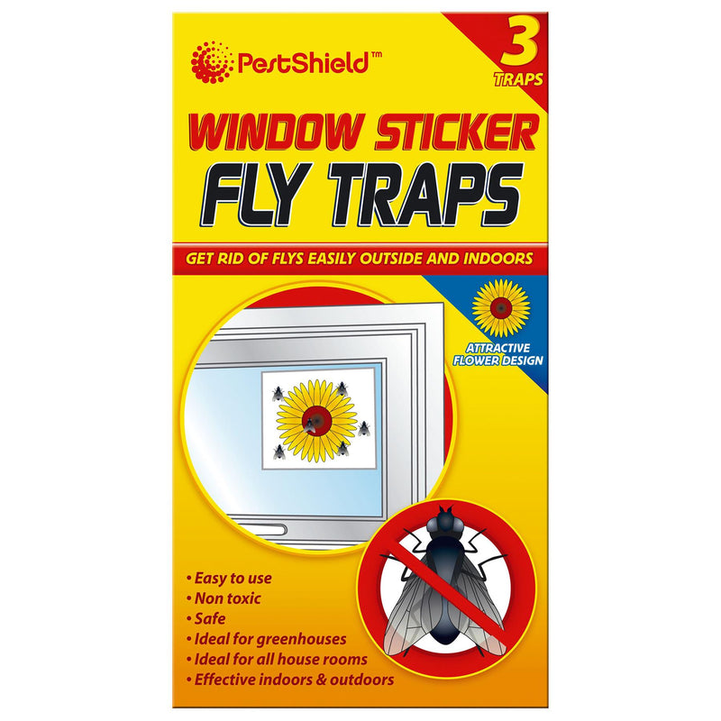 Window Sticker Fly Traps - Pack of 3 - By PestShield