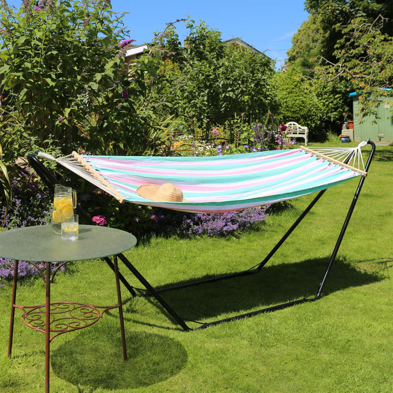 200 x 80cm Deluxe Cotton Garden Hammock - By Harbour Housewares