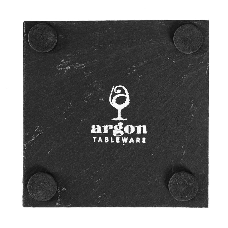 Linea Square Slate Coasters - 10cm - Pack of 12 - By Argon Tableware