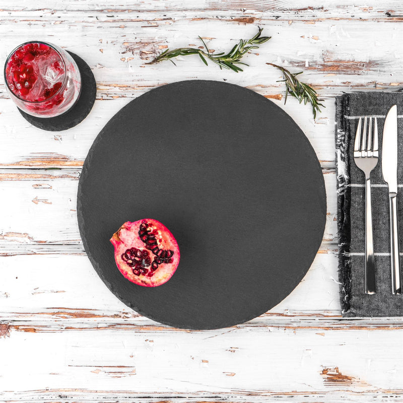 Round Slate Placemats - 30cm - Pack of 12 - By Argon Tableware