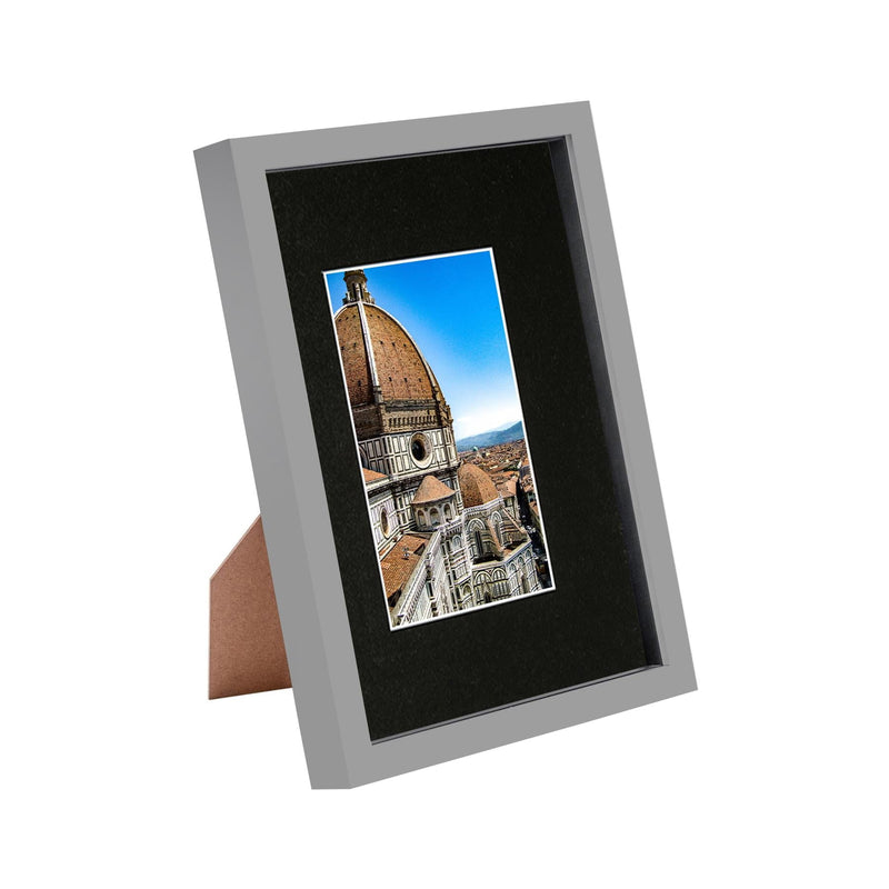 Grey A4 (8" x 12") 3D Shadow Box Frame with A5 Mount - By Nicola Spring