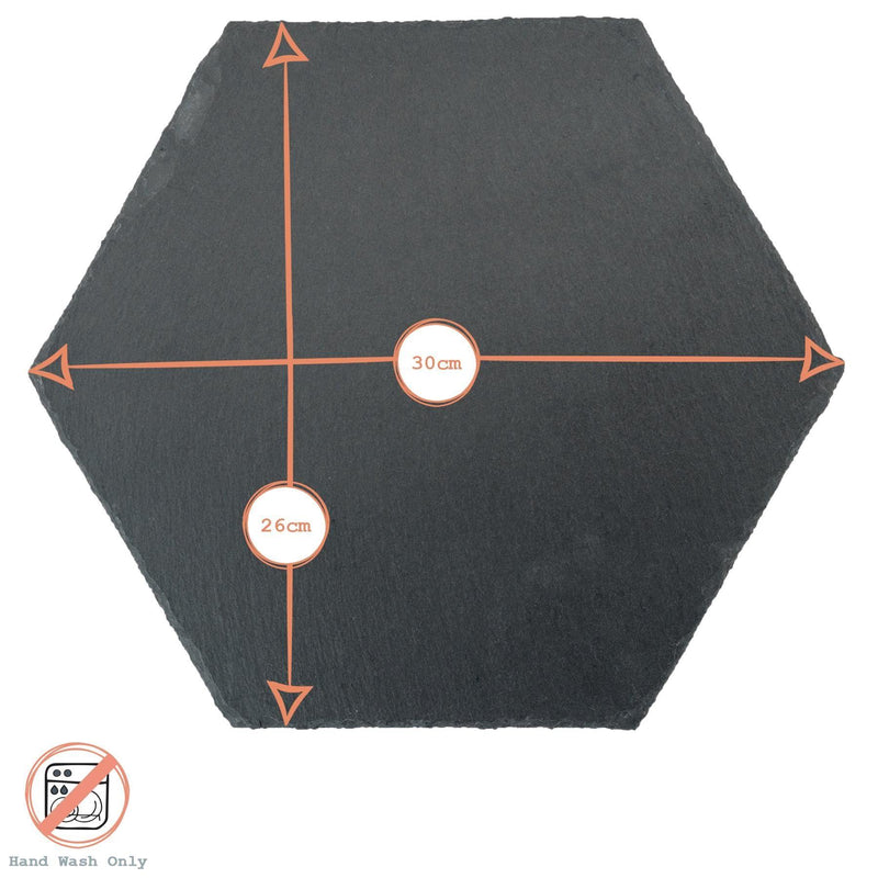 Hexagon Slate Placemats - 30cm x 26cm - Pack of 12 - By Argon Tableware