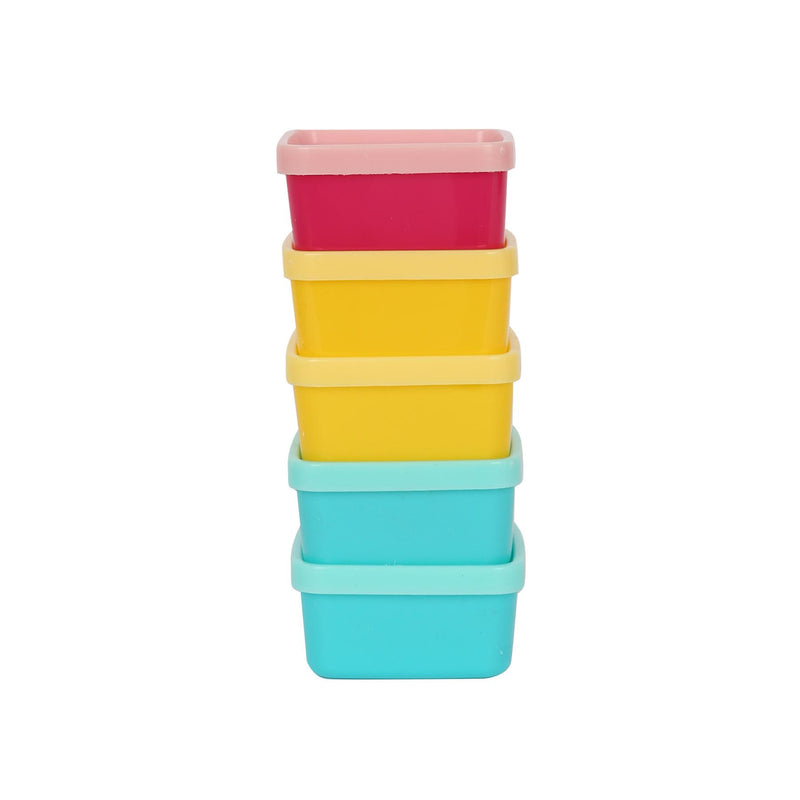 Plastic Stackable Food Storage Containers - 90ml - Multicoloured - By Ashley