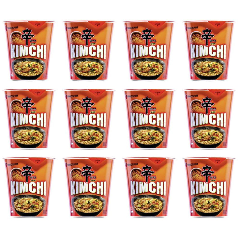 Cup Instant Noodles - 75g - Kimchi - Pack of 12 - By Nongshim