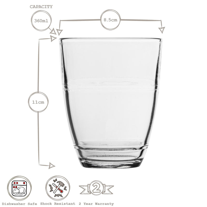 360ml Gigogne Highball Glasses - By Duralex