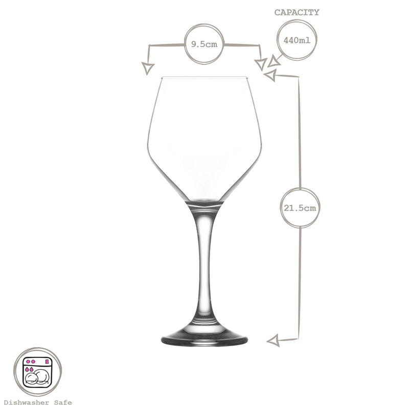 440ml Ella Red Wine Glasses - By Lav