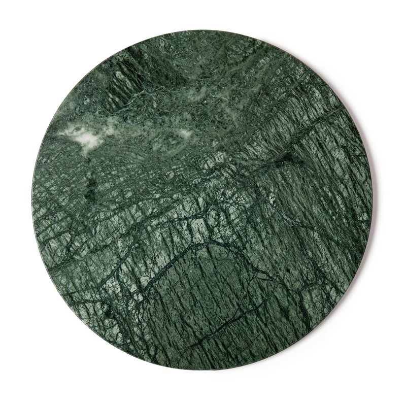 12pc Round Marble Placemats & Square Coasters Set - 30cm - Green - By Argon Tableware