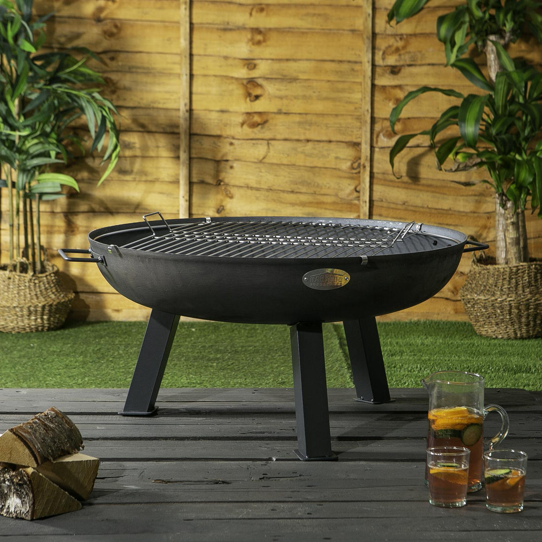 72.5cm Round Fire Pit Grill