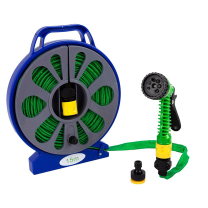 15m Flat Hose with Spray Gun - By Green Blade