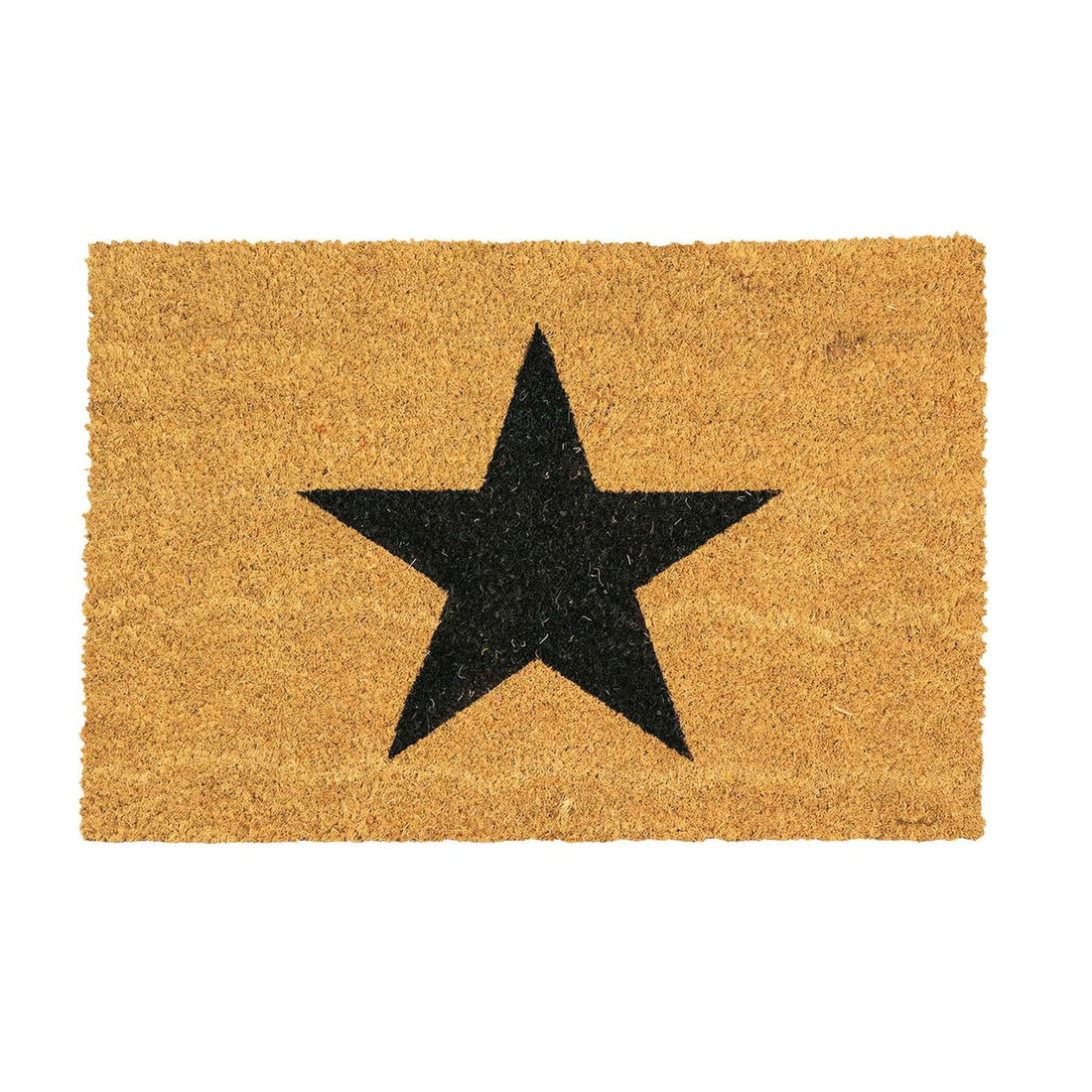 90cm x 60cm Black Star Coir Door Mat