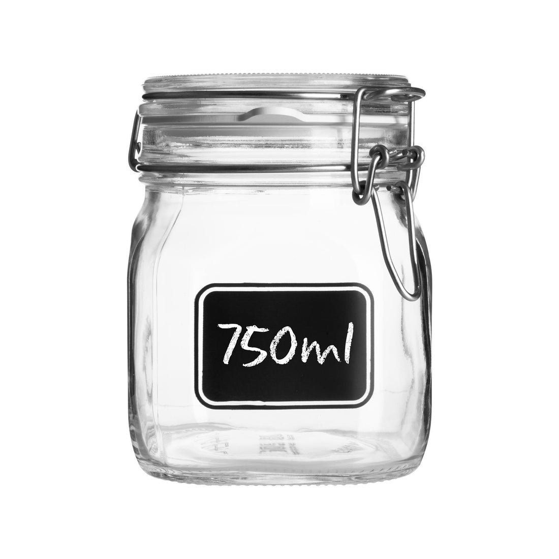 750ml Air tight Lavagna Glass Storage Jar with Chalkboard Label