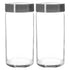 LAV Novo Glass Storage Jars - 1.4 Litre - Grey - Pack of 2