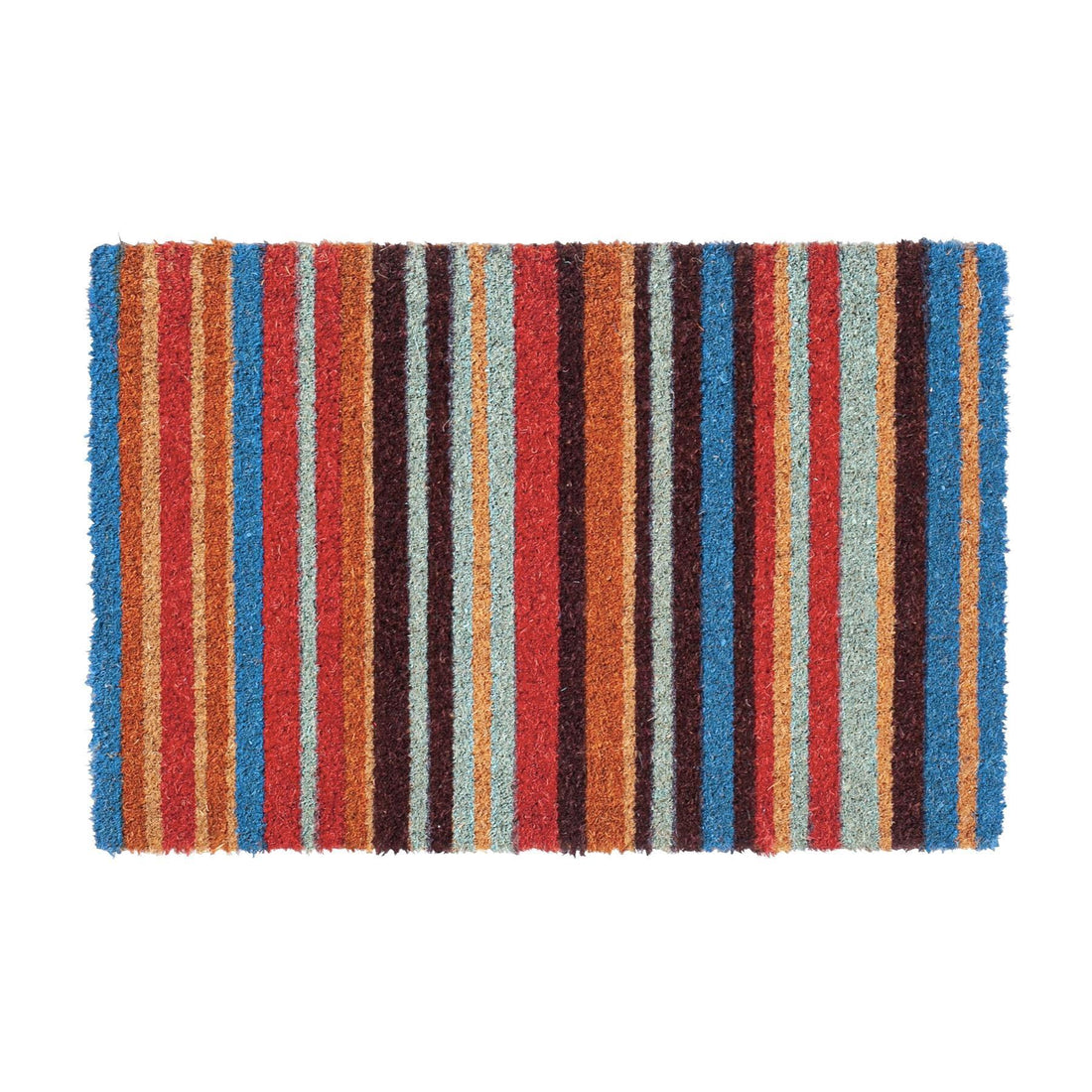 90cm x 60cm Multicoloured Pinstripe Coir Door Mat