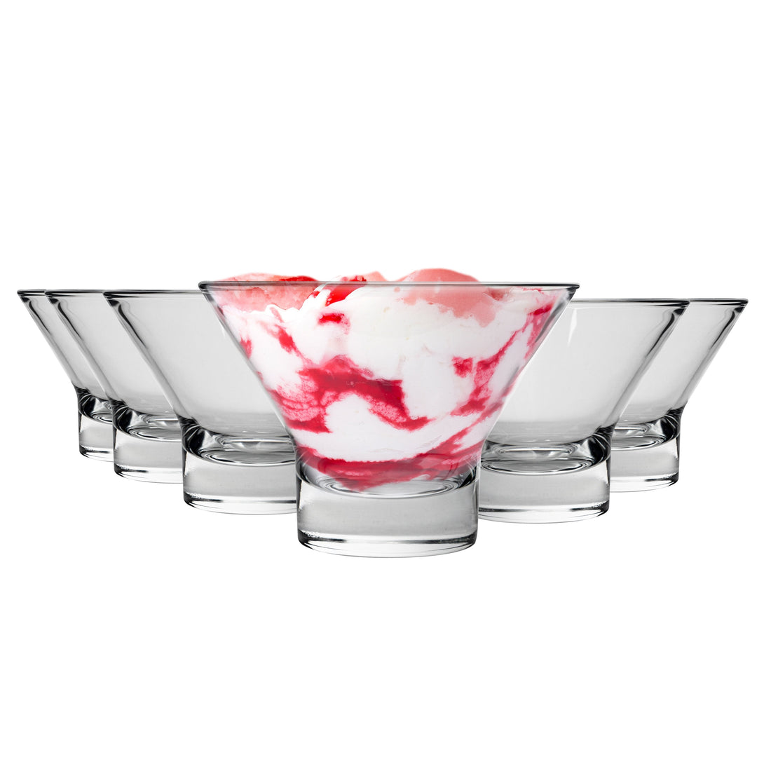 Bormioli Rocco Set of 6 Ypsilon Glass Ice Cream Dessert Bowls