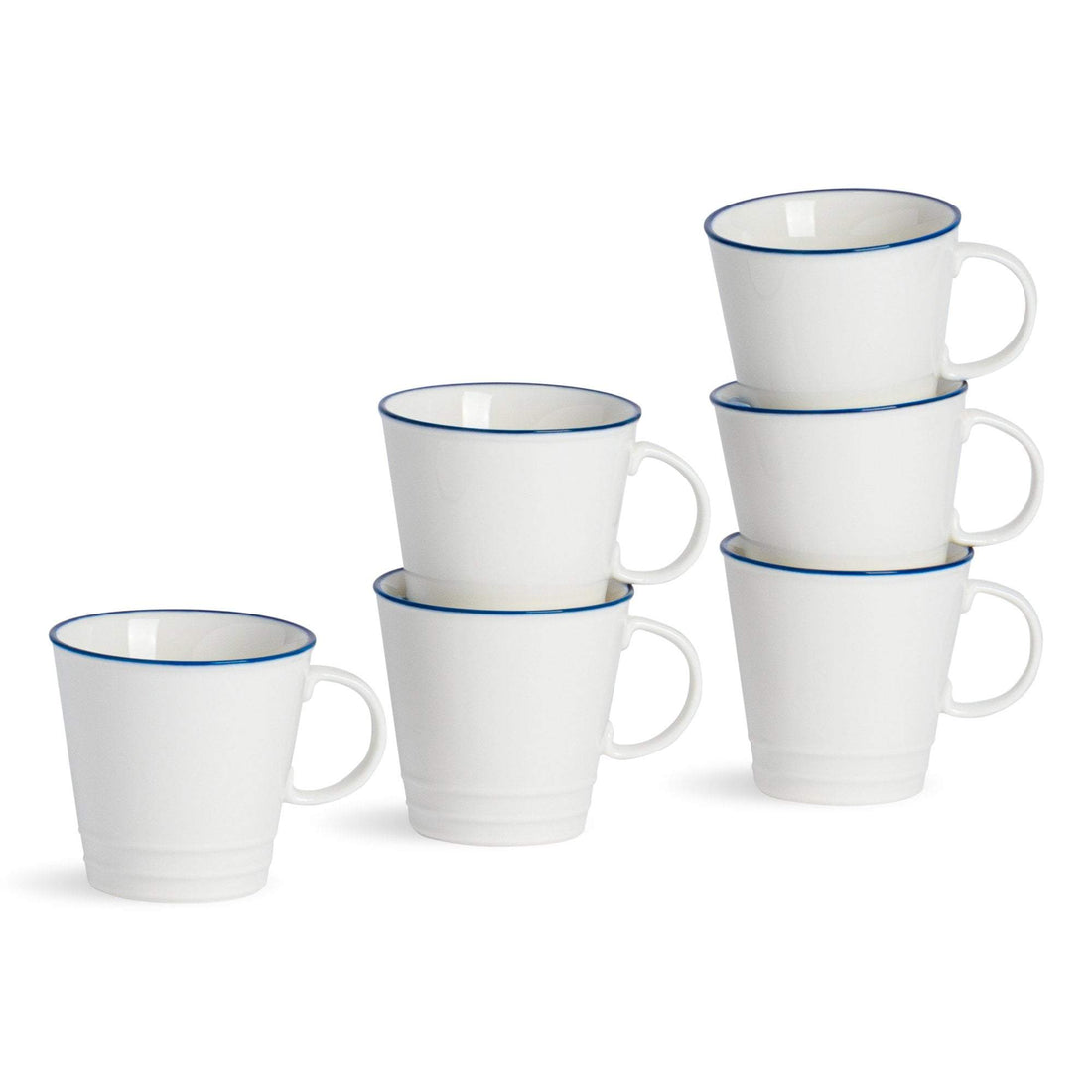 Nicola Spring Farmhouse White Espresso Cups - 90ml - Pack of 6