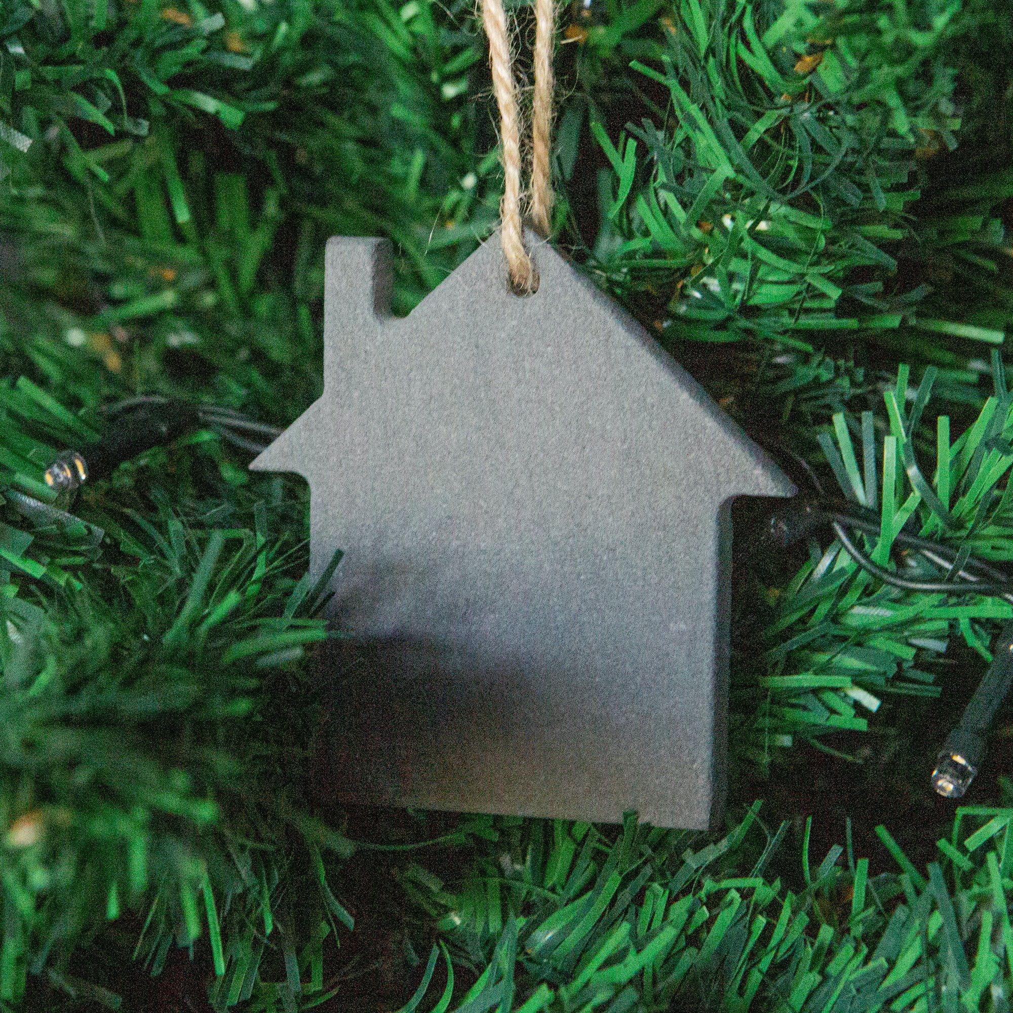 Slate House Christmas Tree Decoration - Pack of Six