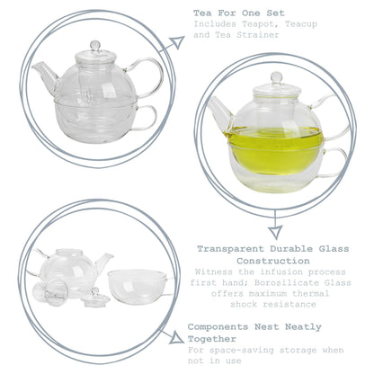 550ml Glass Tea For One Set