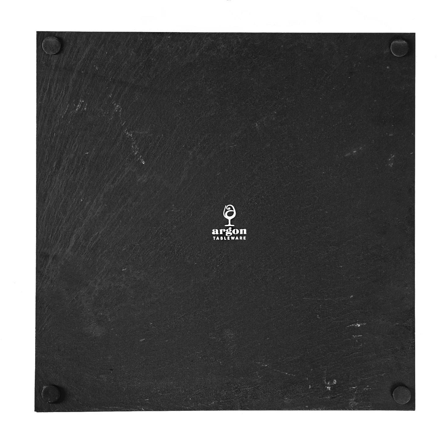 33cm Black Square Linea Slate Placemats - Pack of Six